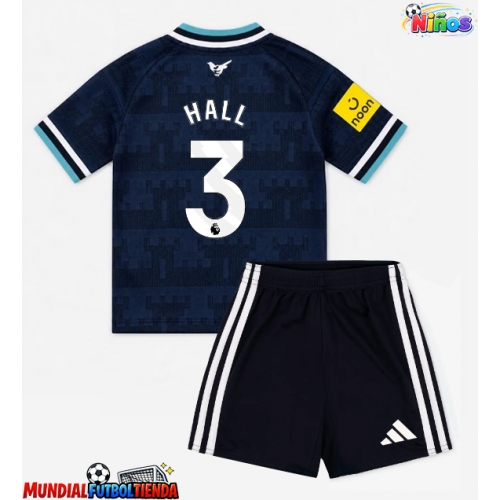 Camiseta Newcastle United Lewis Hall #3 Segunda Equipación Replica 2026-27 para niños mangas cortas (+ Pantalones cortos)